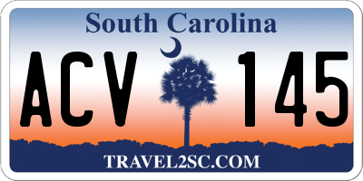 SC license plate ACV145