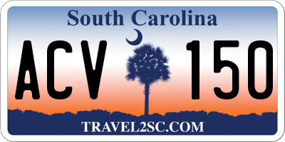 SC license plate ACV150