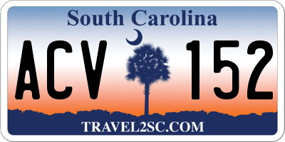 SC license plate ACV152