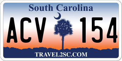SC license plate ACV154