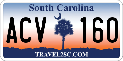 SC license plate ACV160