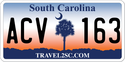 SC license plate ACV163