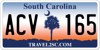 SC license plate ACV165