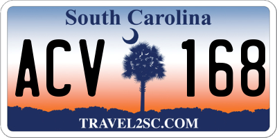 SC license plate ACV168