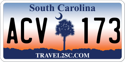 SC license plate ACV173