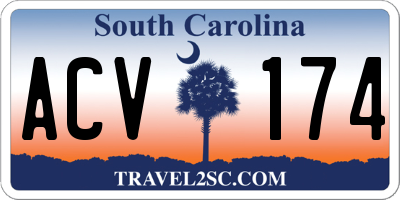 SC license plate ACV174