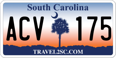 SC license plate ACV175