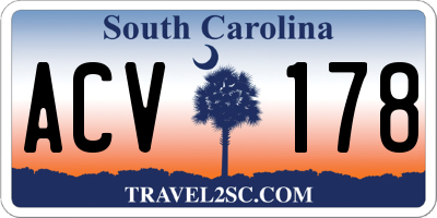 SC license plate ACV178