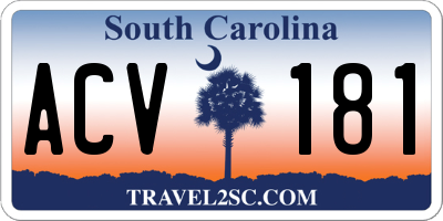 SC license plate ACV181