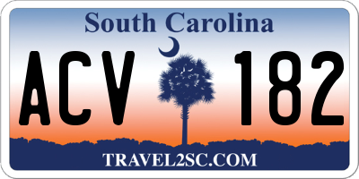 SC license plate ACV182