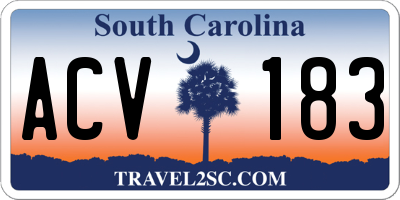 SC license plate ACV183