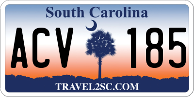 SC license plate ACV185