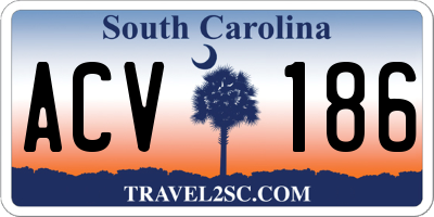SC license plate ACV186