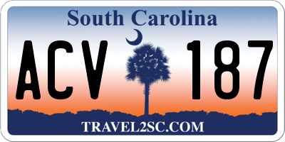 SC license plate ACV187