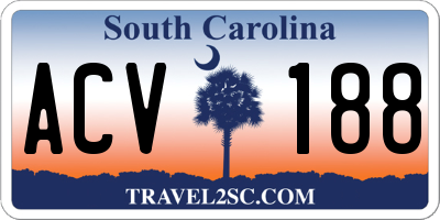 SC license plate ACV188