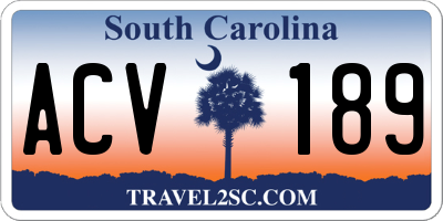 SC license plate ACV189