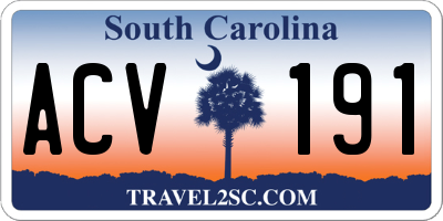 SC license plate ACV191