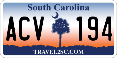 SC license plate ACV194
