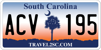 SC license plate ACV195