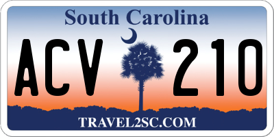 SC license plate ACV210