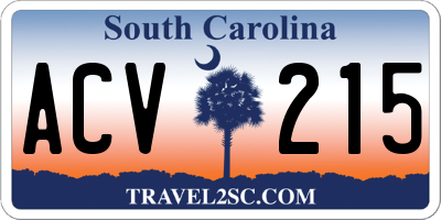 SC license plate ACV215