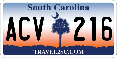 SC license plate ACV216