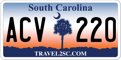 SC license plate ACV220