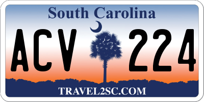 SC license plate ACV224