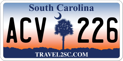 SC license plate ACV226