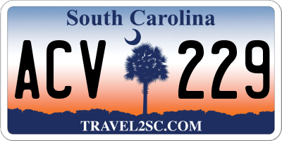 SC license plate ACV229