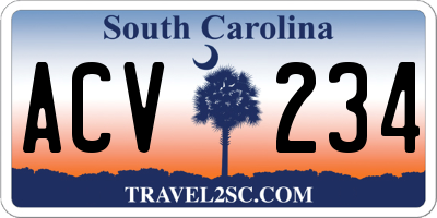 SC license plate ACV234