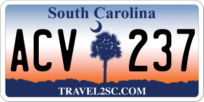 SC license plate ACV237