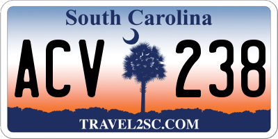 SC license plate ACV238