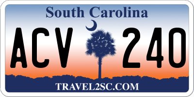 SC license plate ACV240