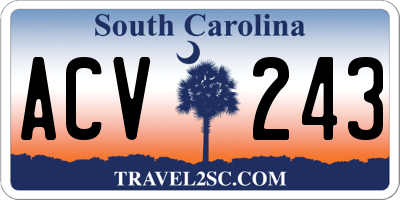SC license plate ACV243