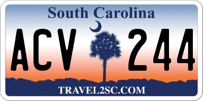 SC license plate ACV244