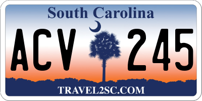 SC license plate ACV245