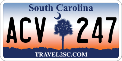 SC license plate ACV247