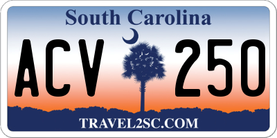 SC license plate ACV250