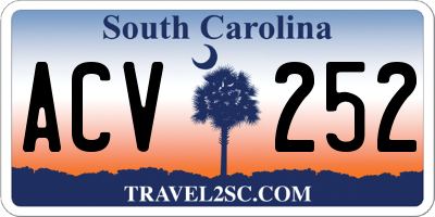 SC license plate ACV252