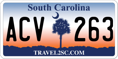 SC license plate ACV263
