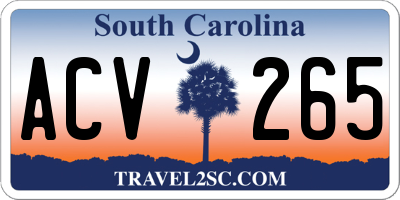 SC license plate ACV265