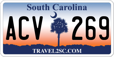 SC license plate ACV269