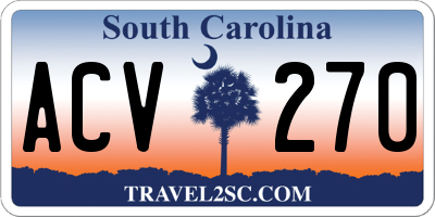 SC license plate ACV270