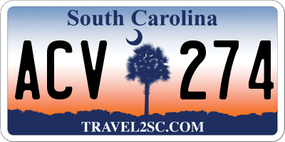 SC license plate ACV274