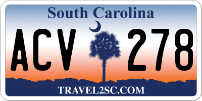SC license plate ACV278