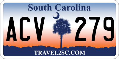 SC license plate ACV279
