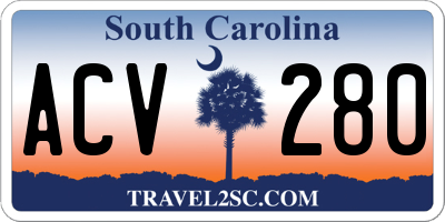 SC license plate ACV280