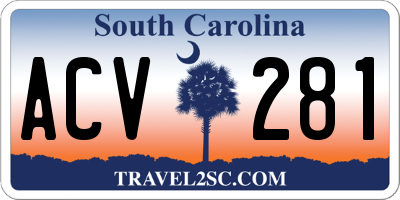 SC license plate ACV281