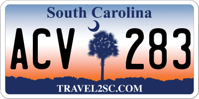SC license plate ACV283